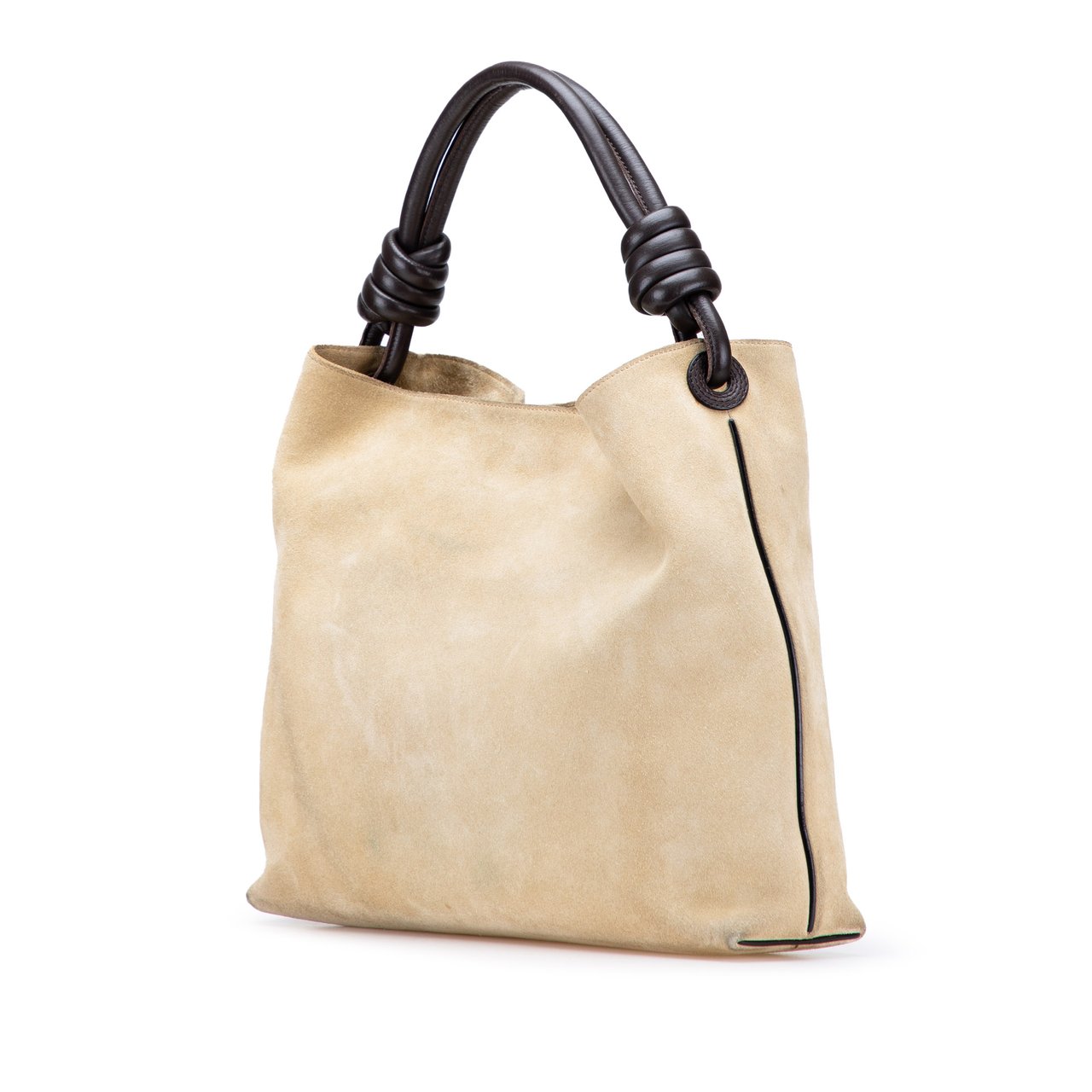 Loewe Small Suede Flamenco Knot Hobo Bruin
