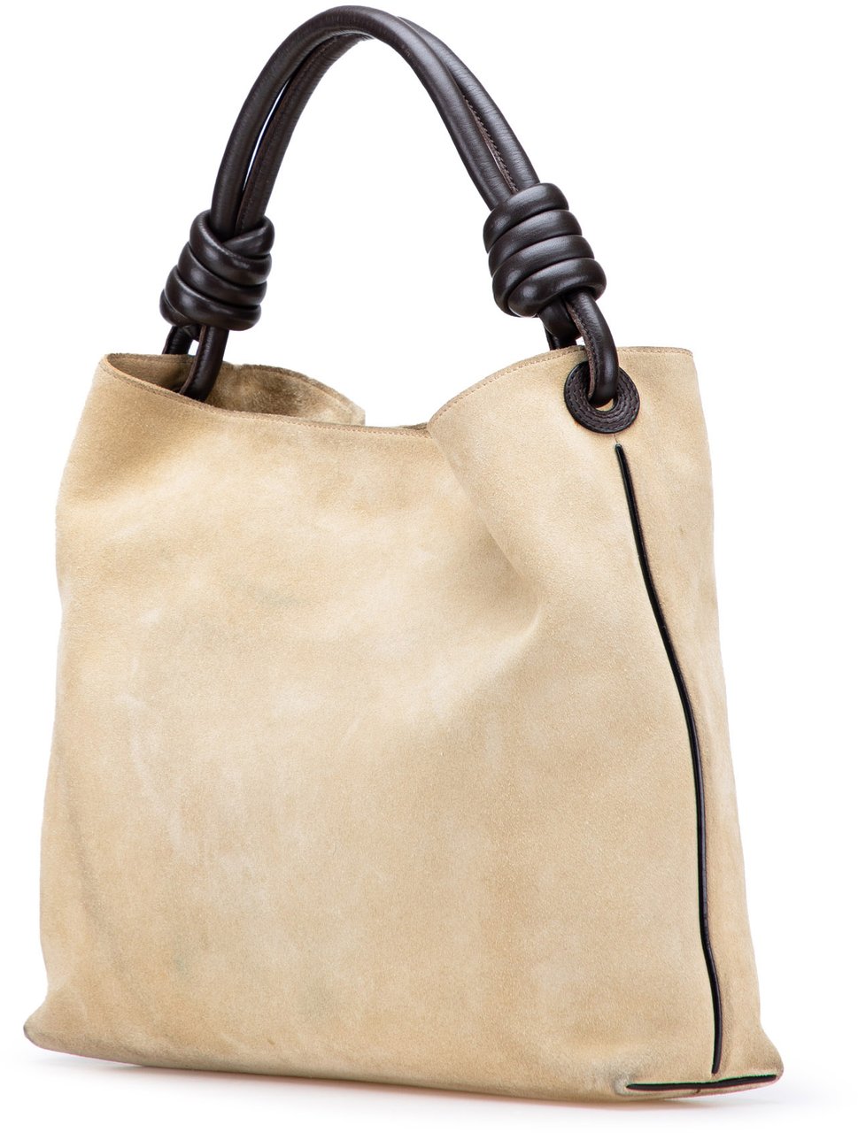 Loewe Small Suede Flamenco Knot Hobo Bruin