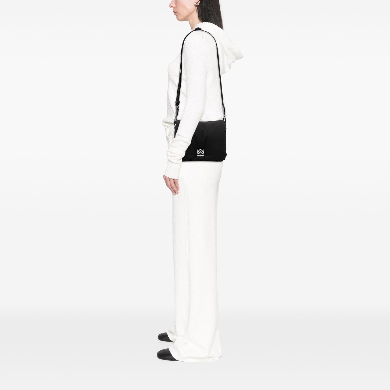 Loewe Nylon Goya Puffer Crossbody Zwart