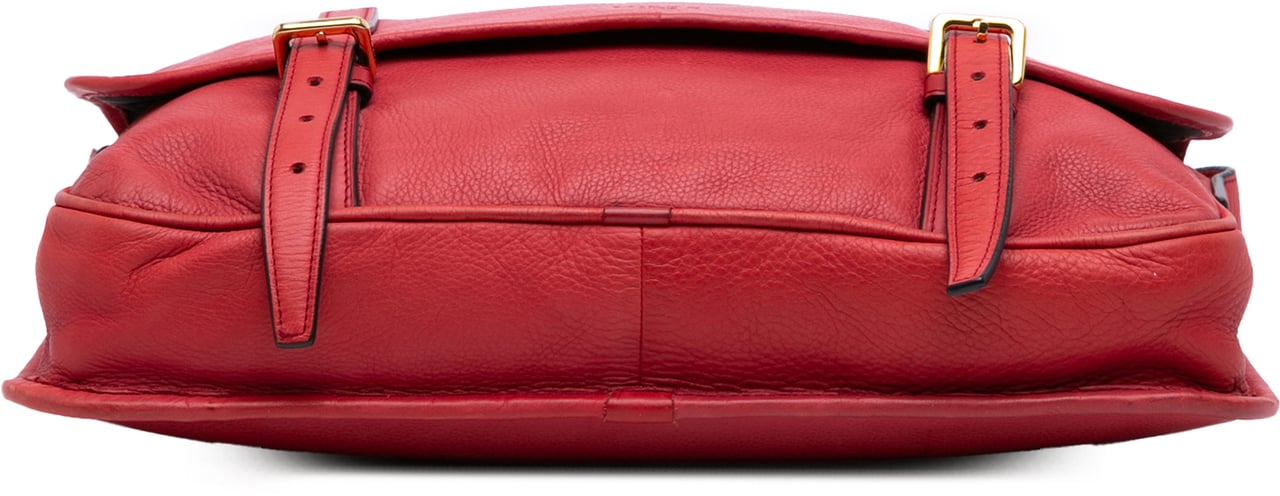 Loewe Leather Messenger Bag Rood