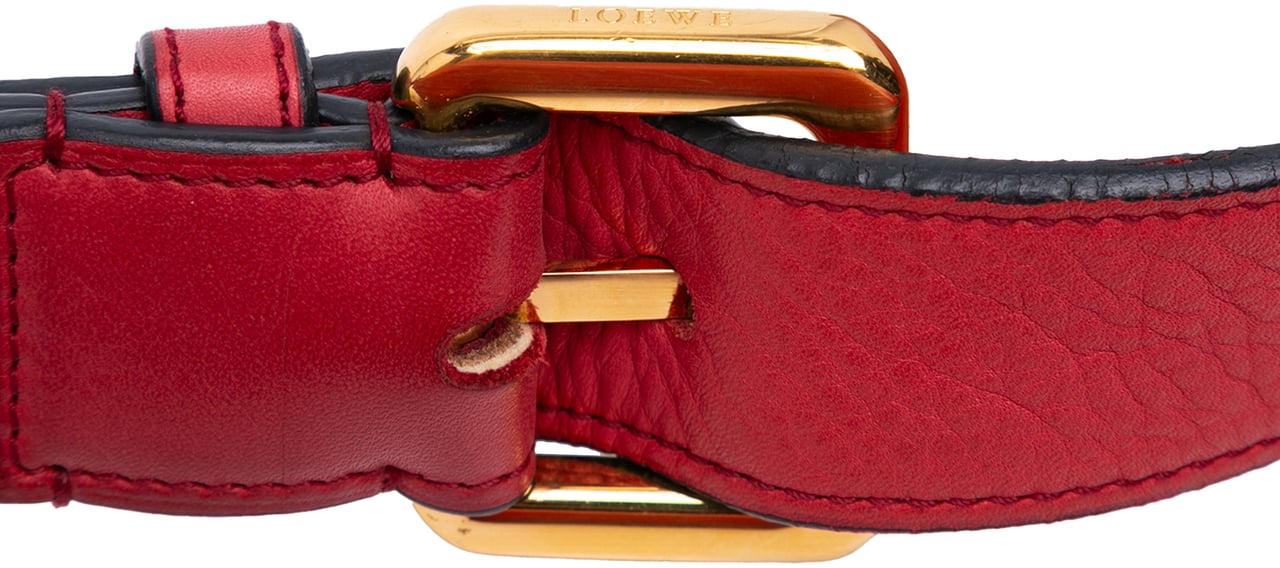Loewe Leather Messenger Bag Rood