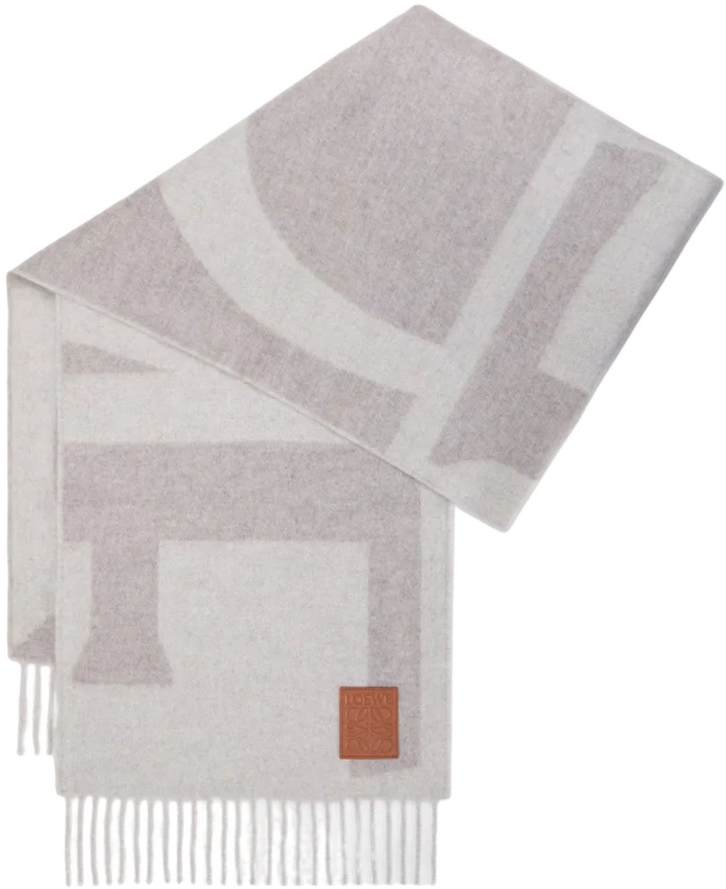 Loewe 30X160 LOEWE SCARF LIGHT GREY/STONE Grijs