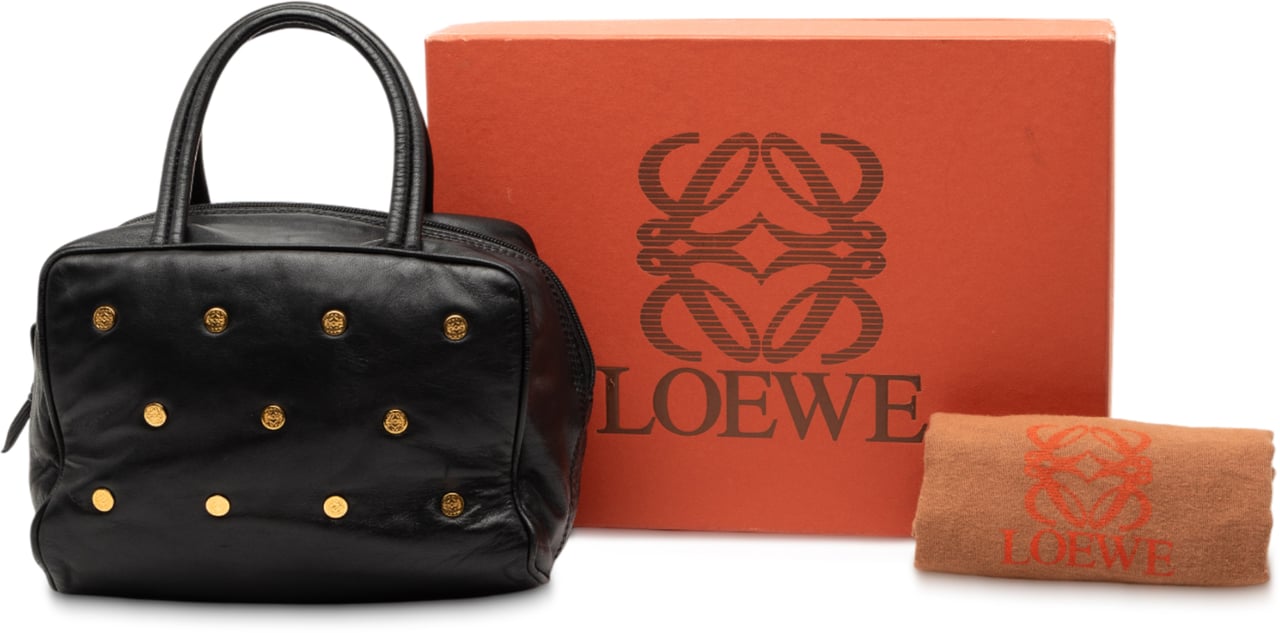 Loewe Leather Anagram Studs Handbag Zwart