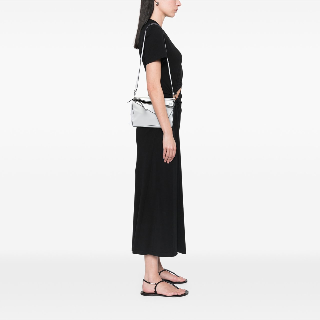 Loewe Medium Calfskin Puzzle Satchel Wit