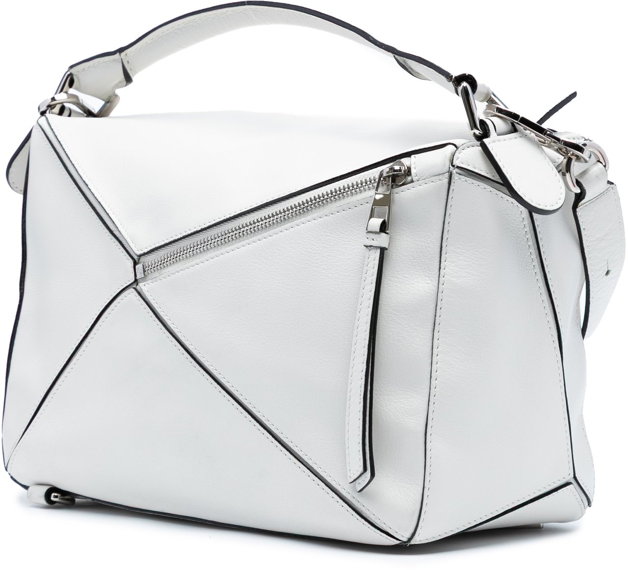 Loewe Medium Calfskin Puzzle Satchel Wit