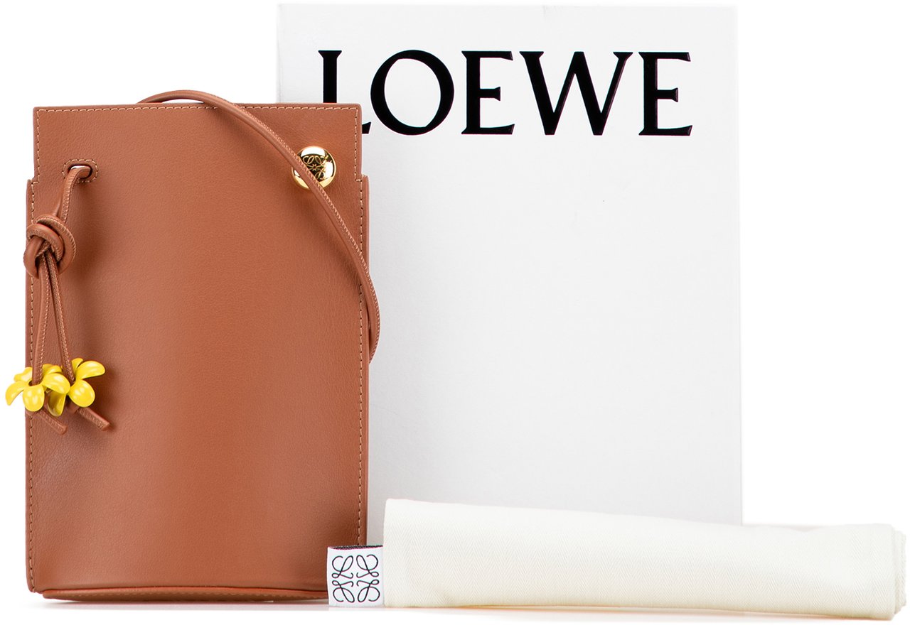 Loewe Calfskin Dice Pocket Crossbody Bruin