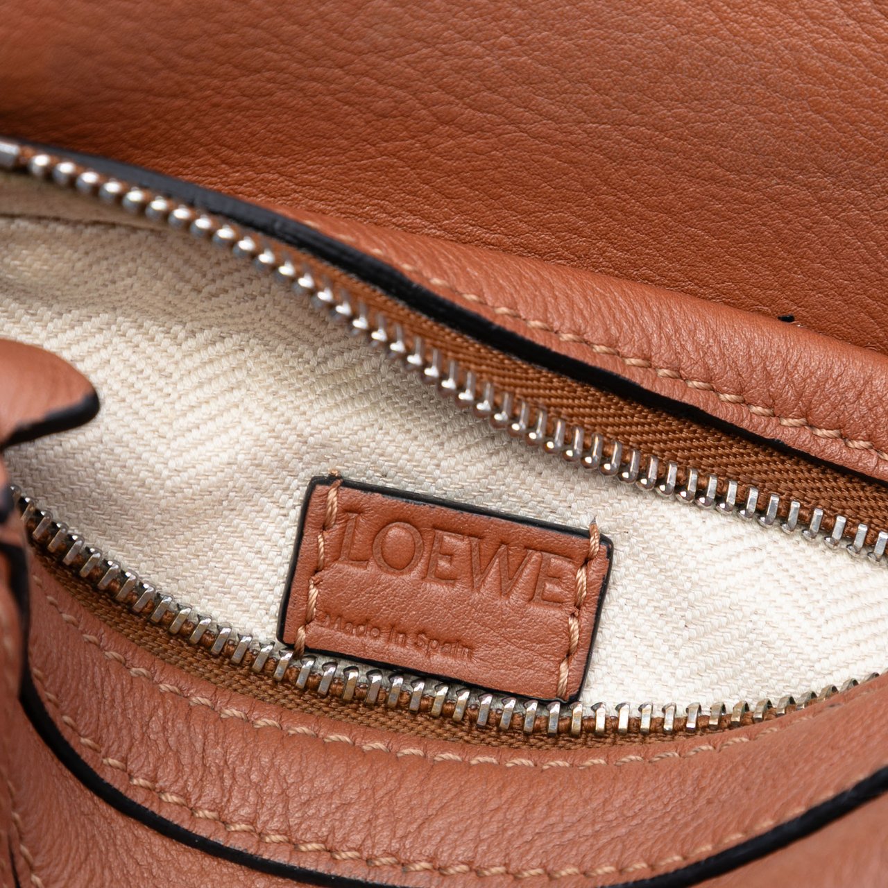 Loewe Nano Calfskin Puzzle Satchel Bruin