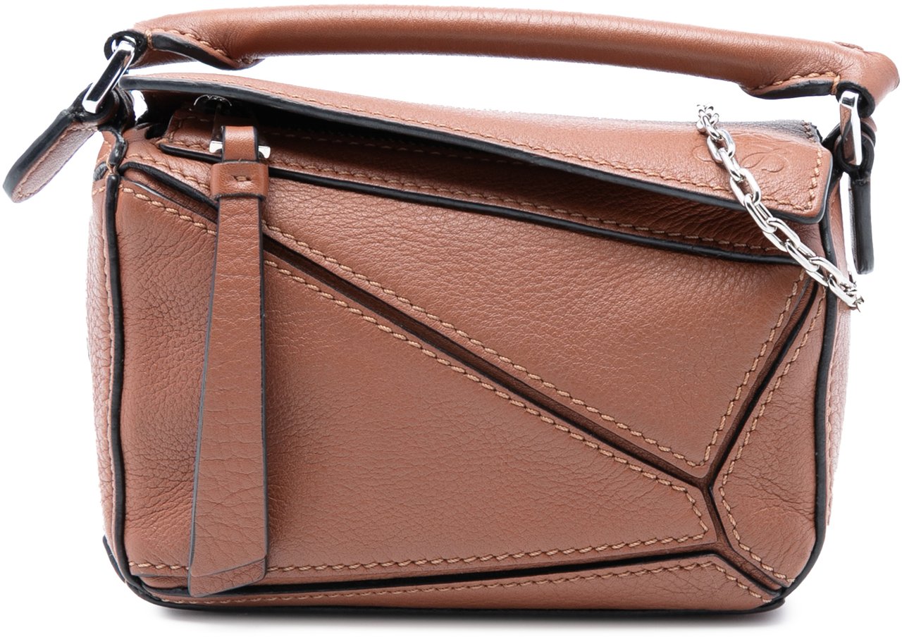 Loewe Nano Calfskin Puzzle Satchel Bruin