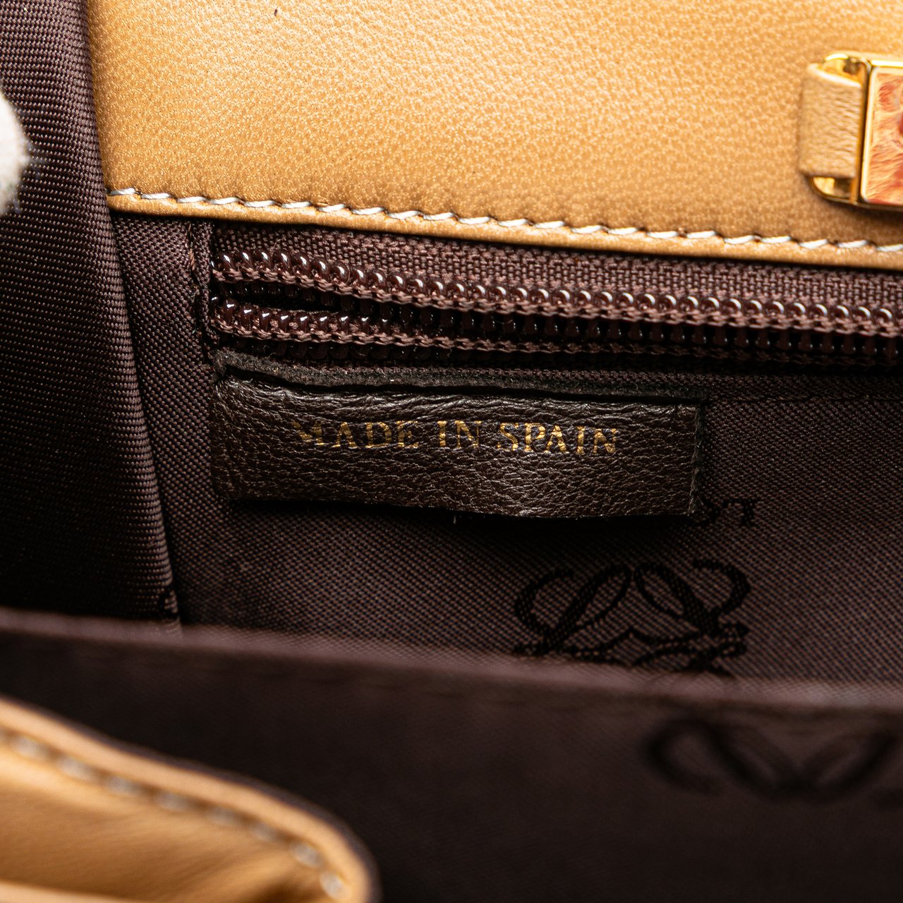 Loewe Anagram Leather Flap Crossbody Bruin