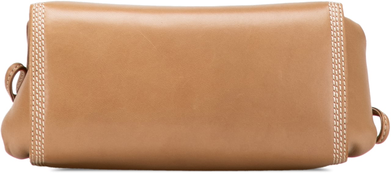 Loewe Anagram Leather Flap Crossbody Bruin