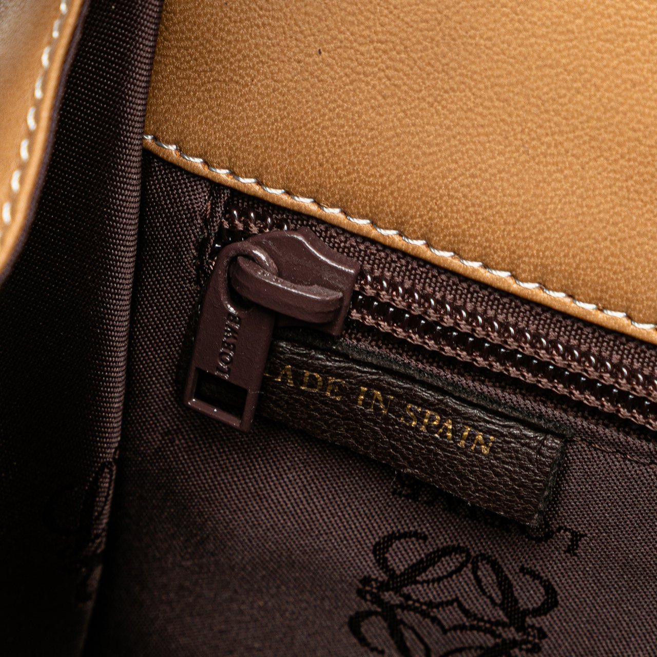 Loewe Anagram Leather Flap Crossbody Bruin
