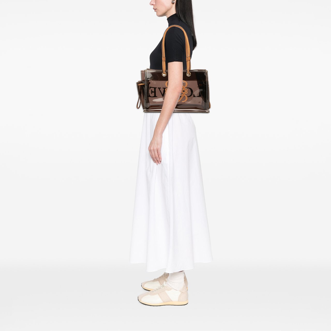 Loewe PVC and Leather Anagram Tote Bruin