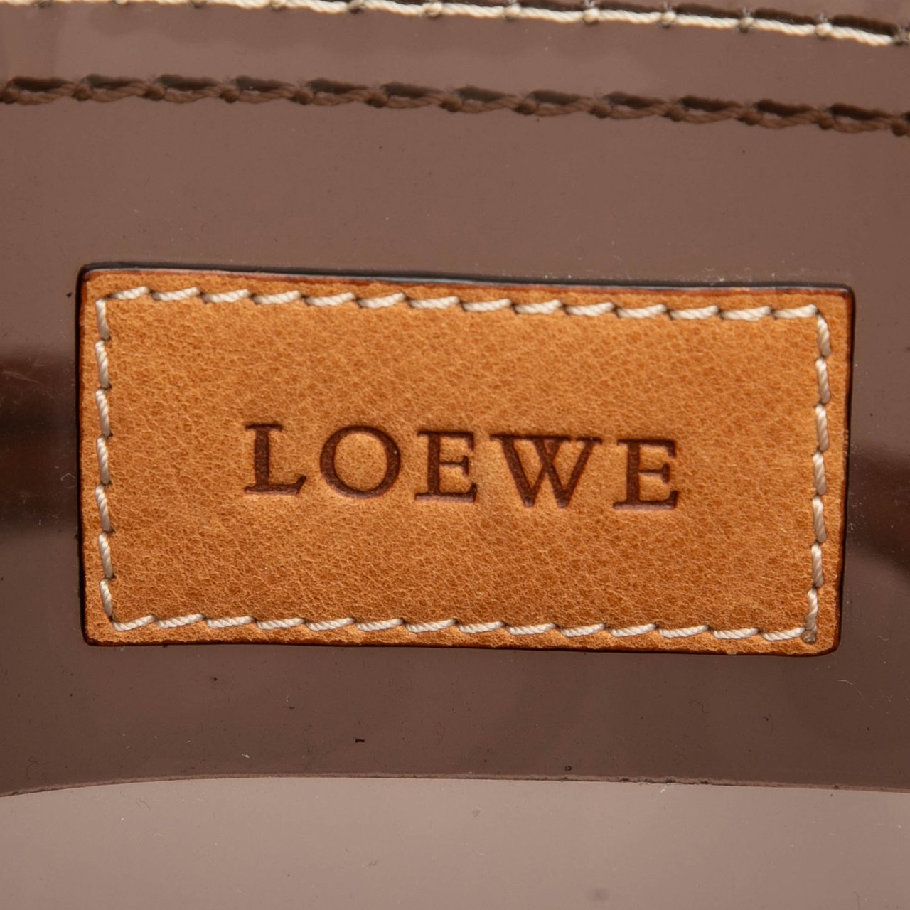 Loewe PVC and Leather Anagram Tote Bruin