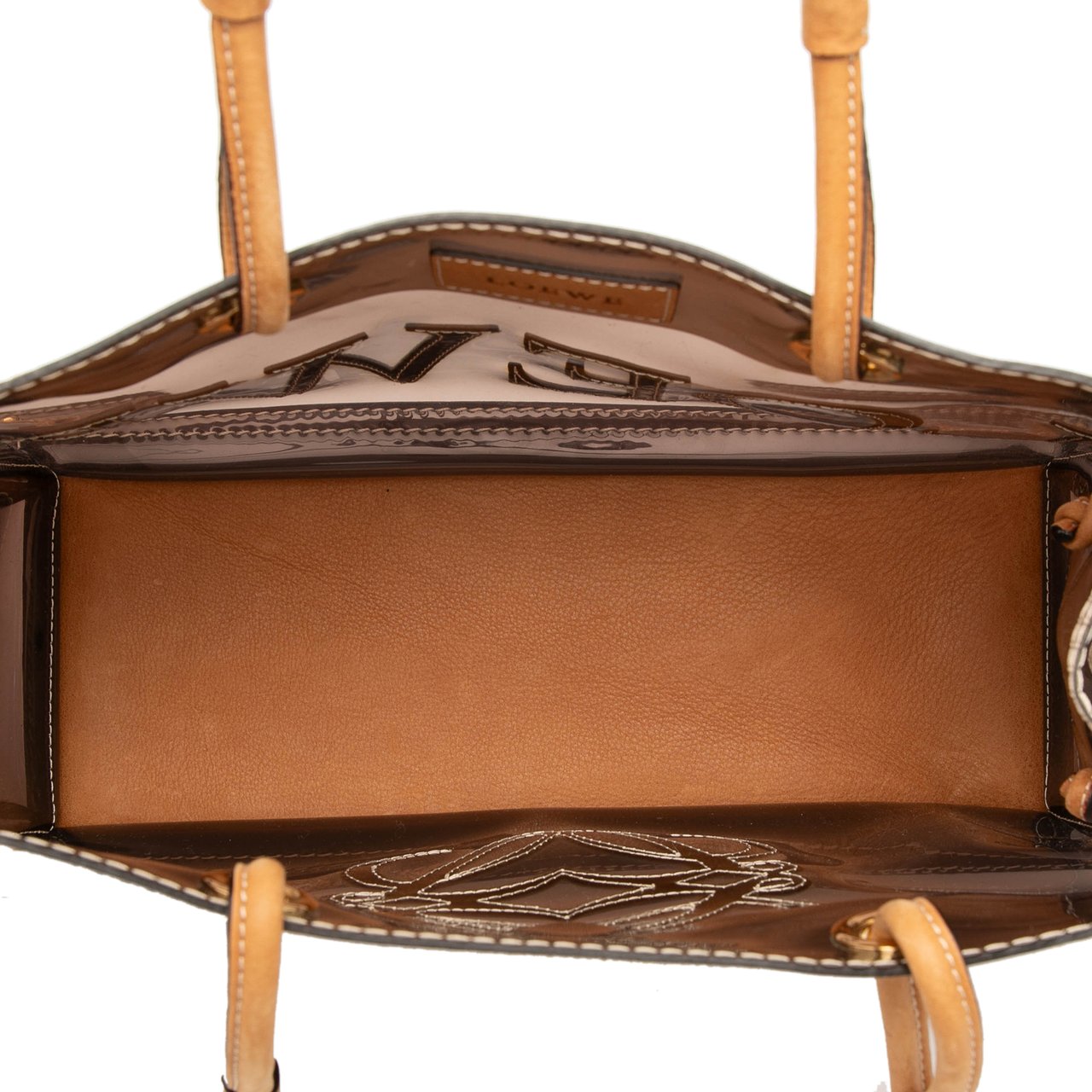 Loewe PVC and Leather Anagram Tote Bruin
