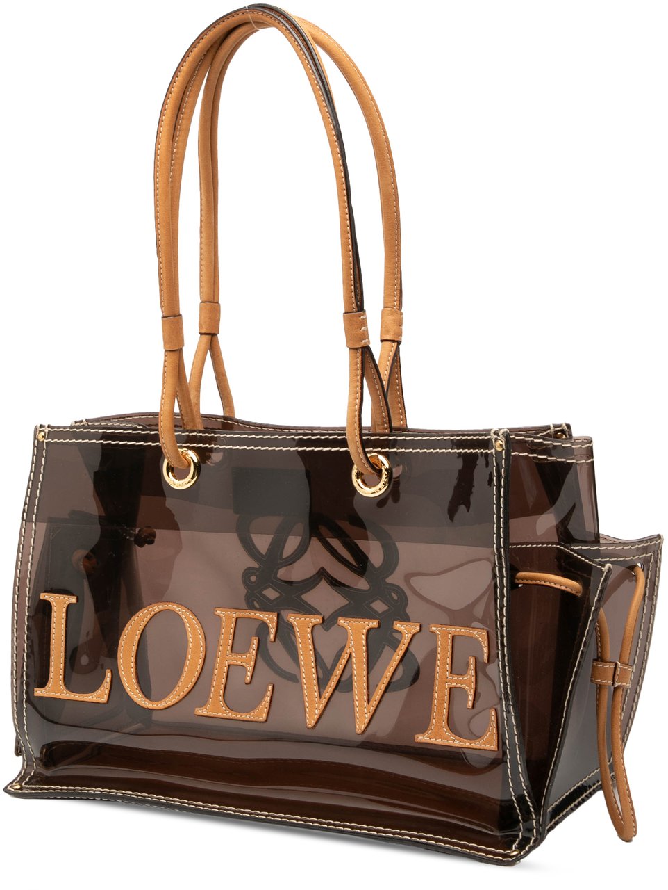 Loewe PVC and Leather Anagram Tote Bruin