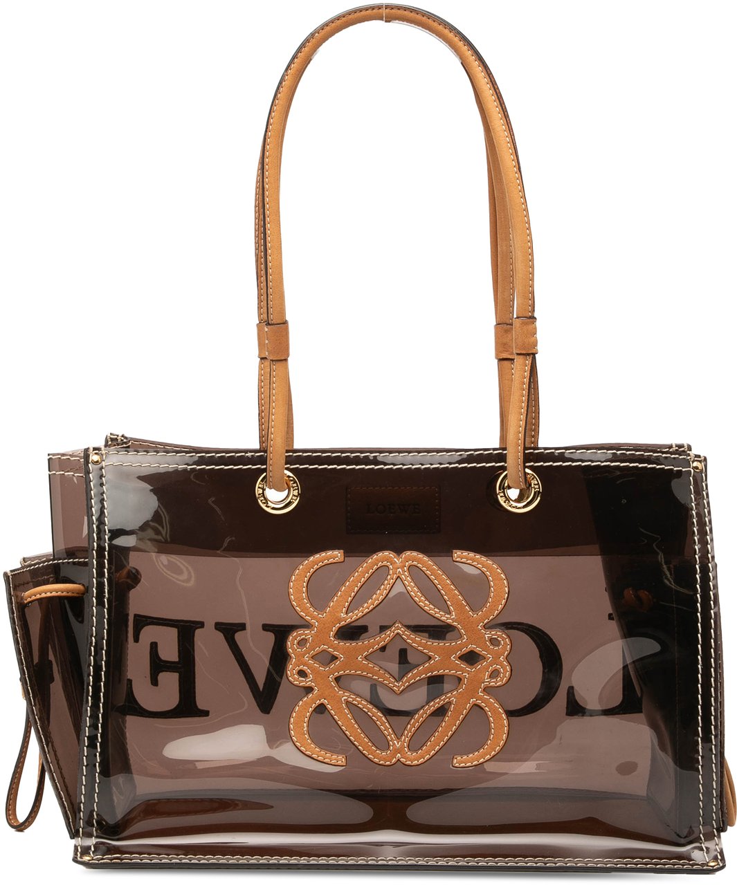 Loewe PVC and Leather Anagram Tote Bruin
