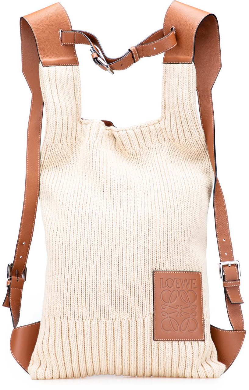 Loewe Knitted Shopper Backpack Bruin