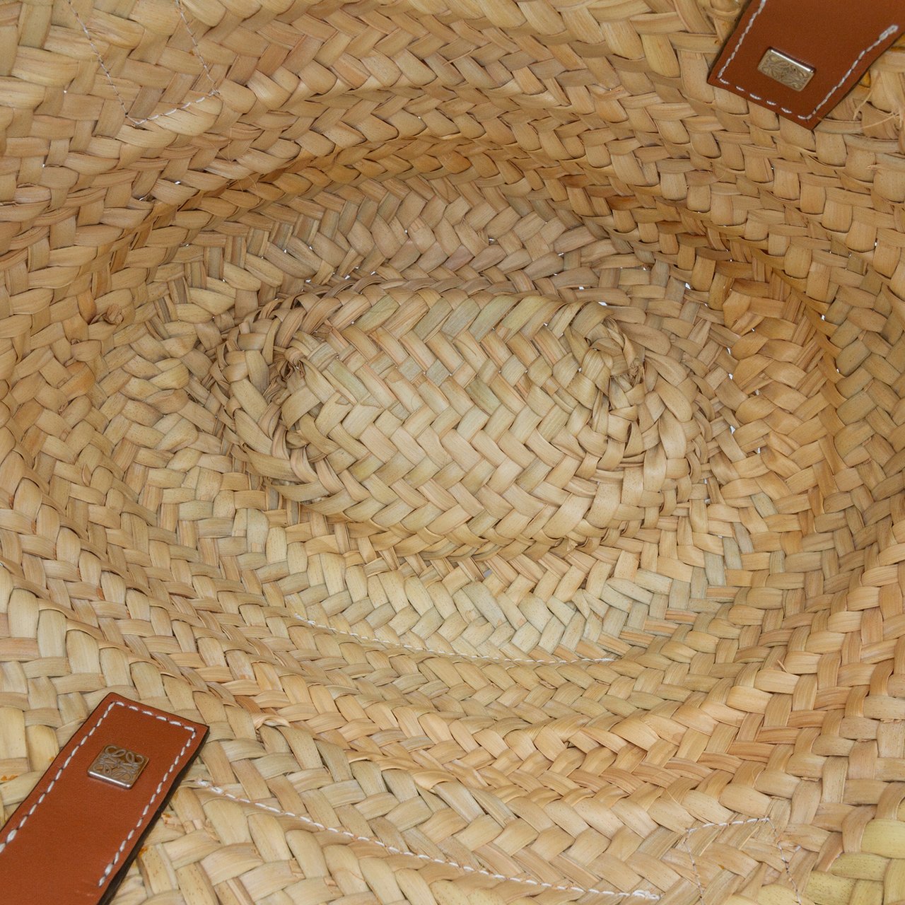 Loewe Mini Raffia Basket Tote Bruin