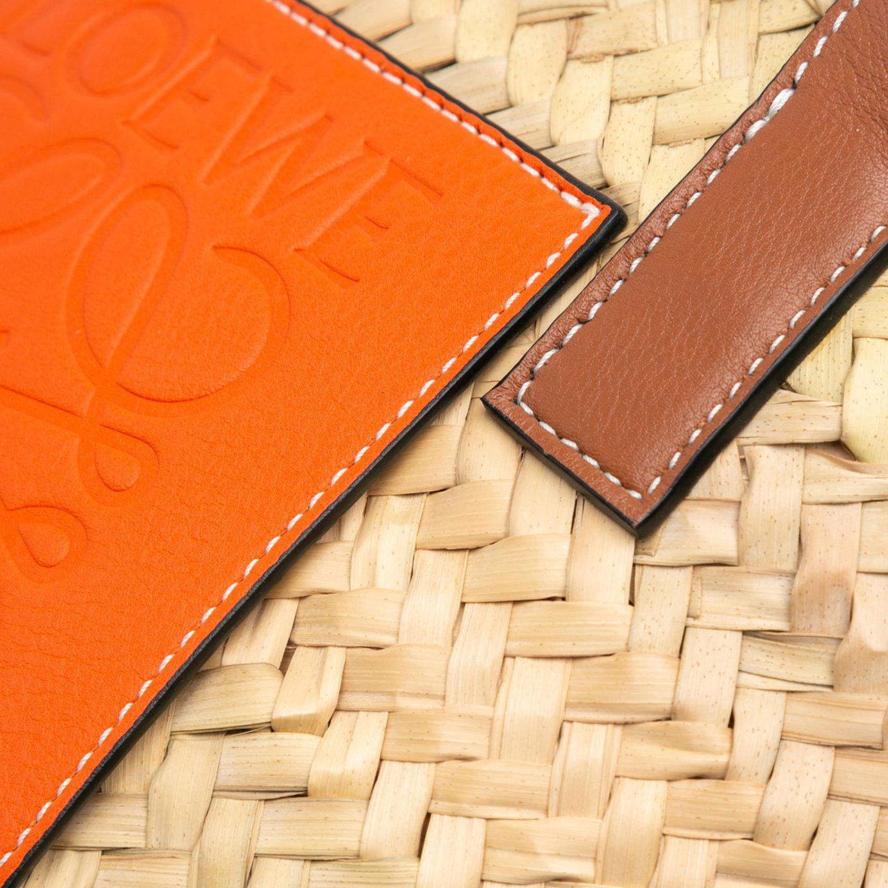 Loewe Mini Raffia Basket Tote Bruin