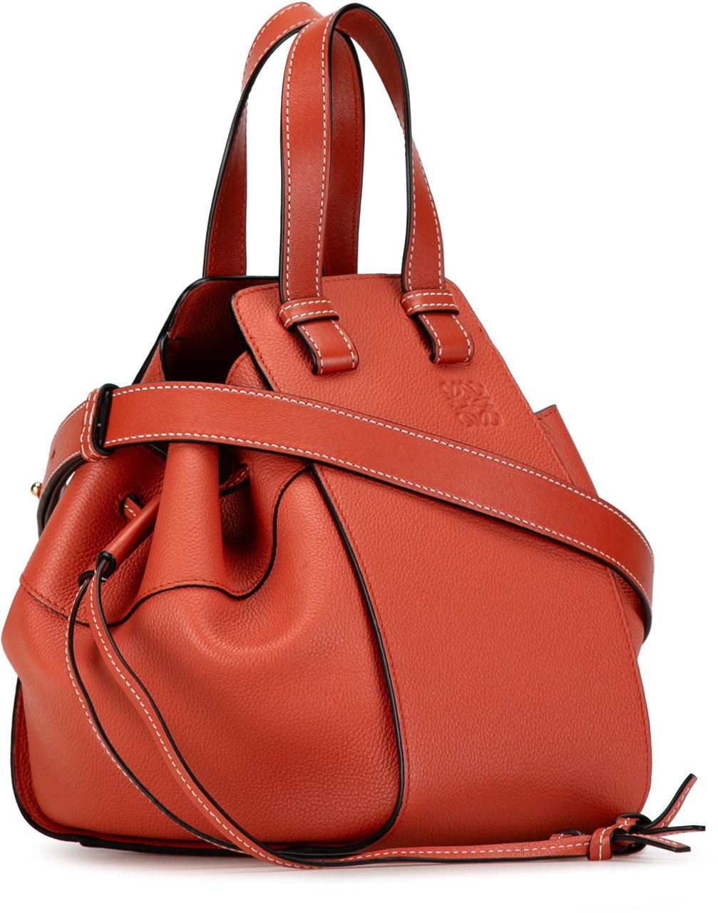 Loewe Small Leather Hammock Satchel Oranje