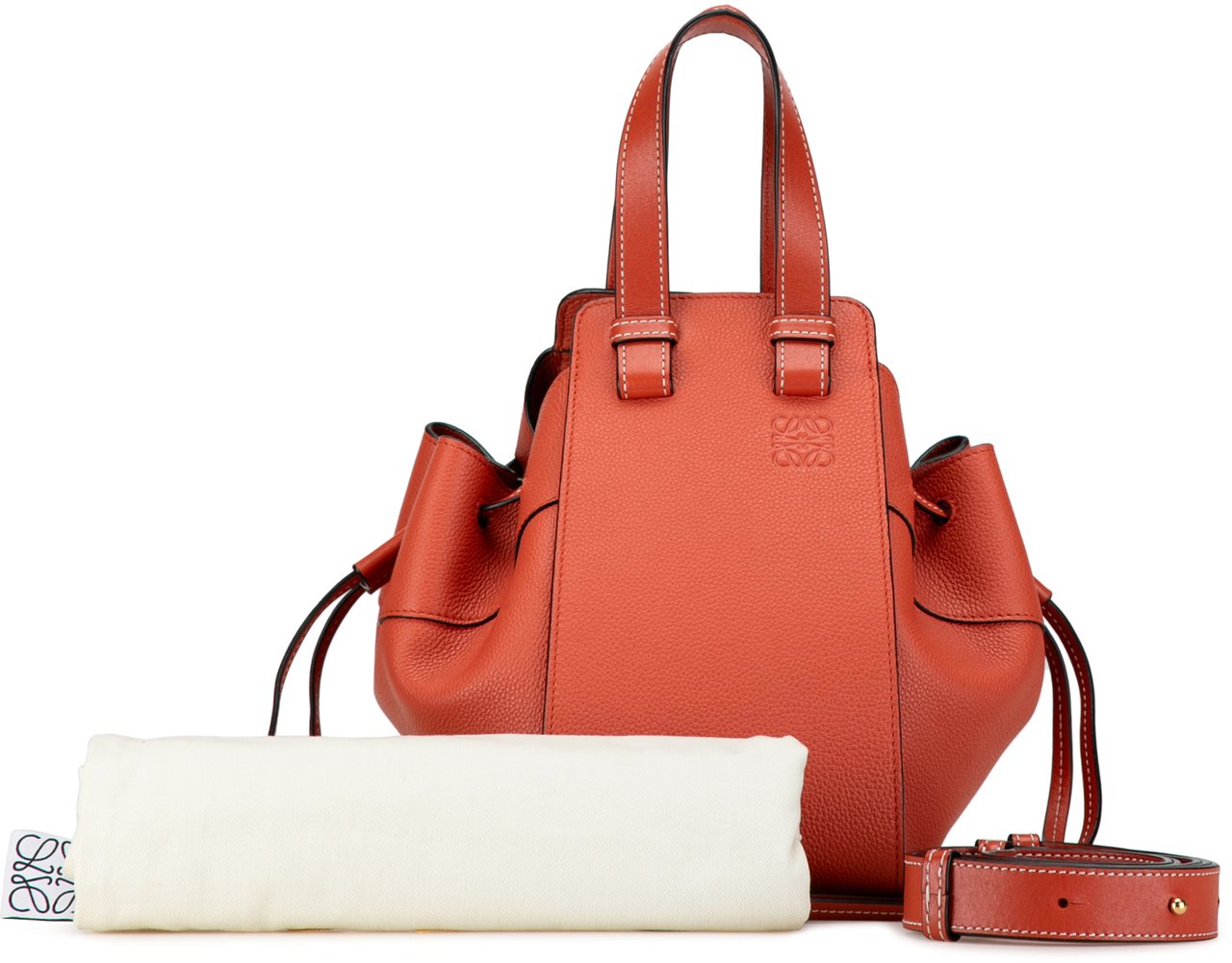 Loewe Small Leather Hammock Satchel Oranje