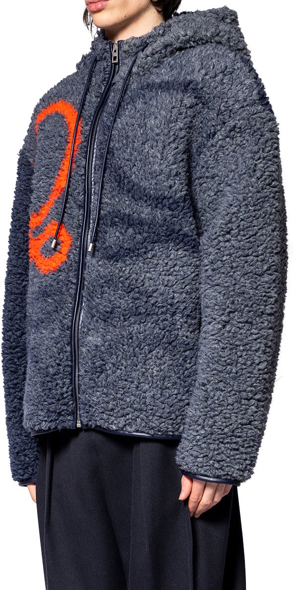 Loewe HOODED JACKET NAVY/ORANGE Blauw