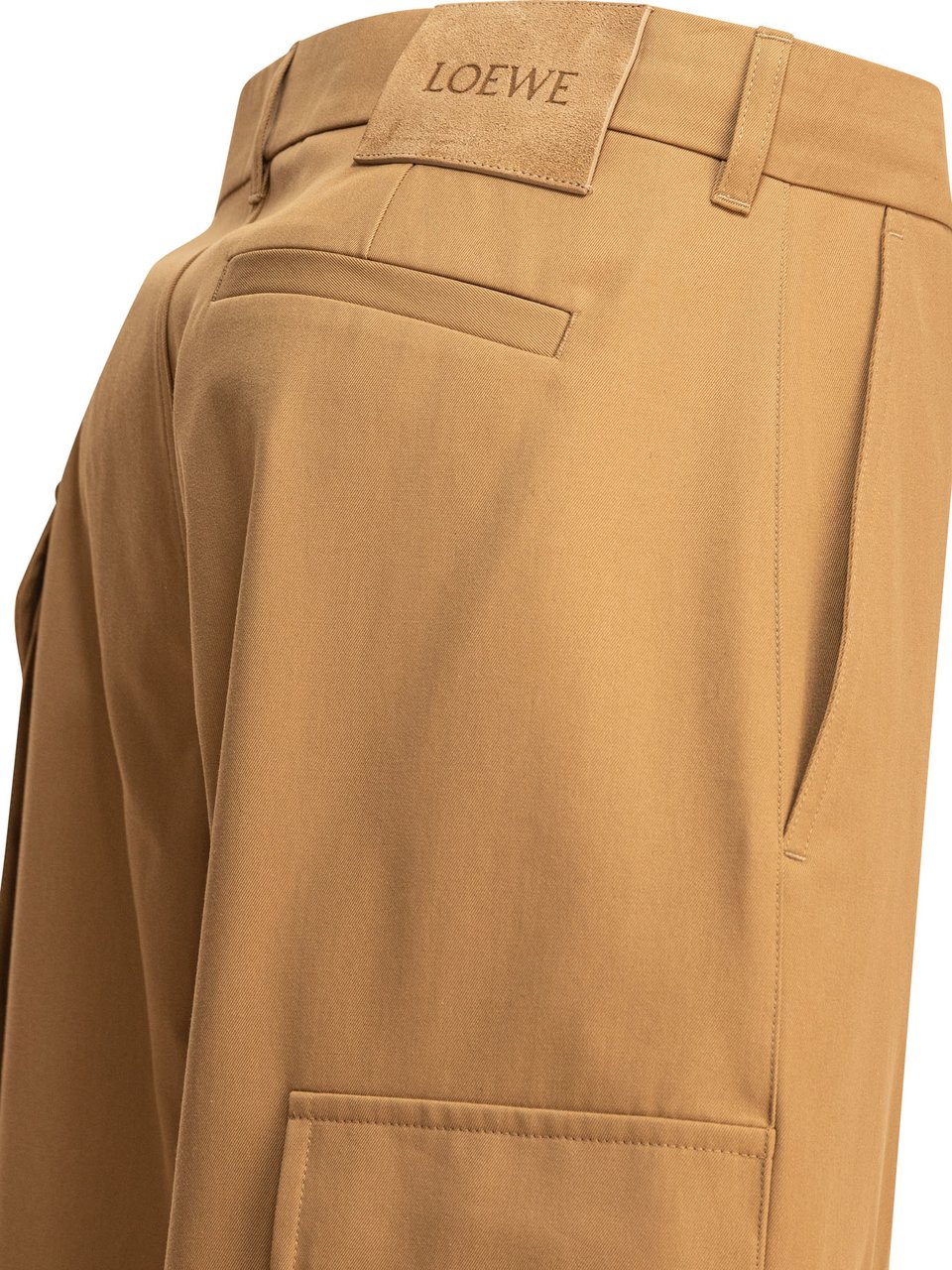 Loewe Cotton and silk cargo trousers Beige