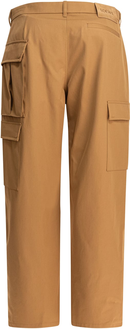 Loewe Cotton and silk cargo trousers Beige