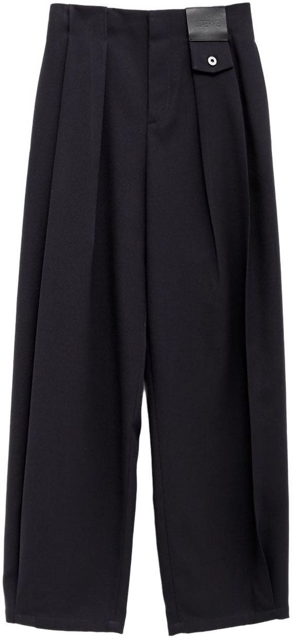 Loewe Trousers Blue Zwart