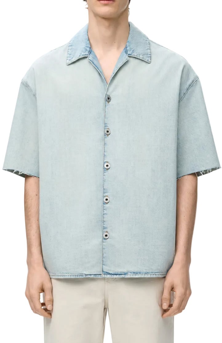 Loewe ANAGRAM SHORT SLEEVE SHIRT WASHED BLUE Divers