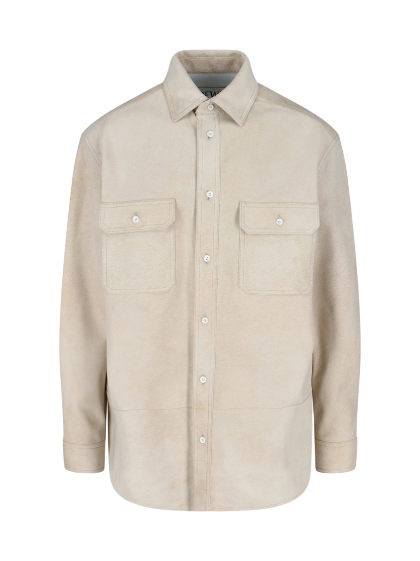 Loewe "Anagram" Shirt Jacket Beige Neutraal