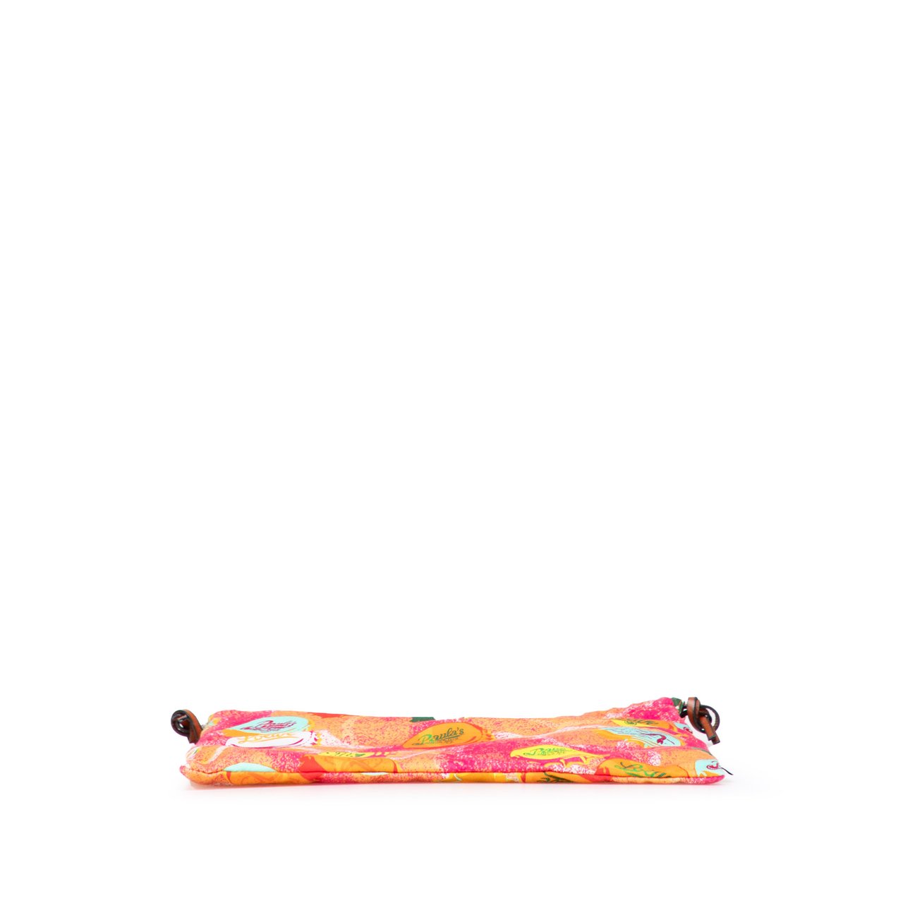 Loewe Paulas Ibiza Canvas Bottle Cap Print Drawstring Pouch Oranje
