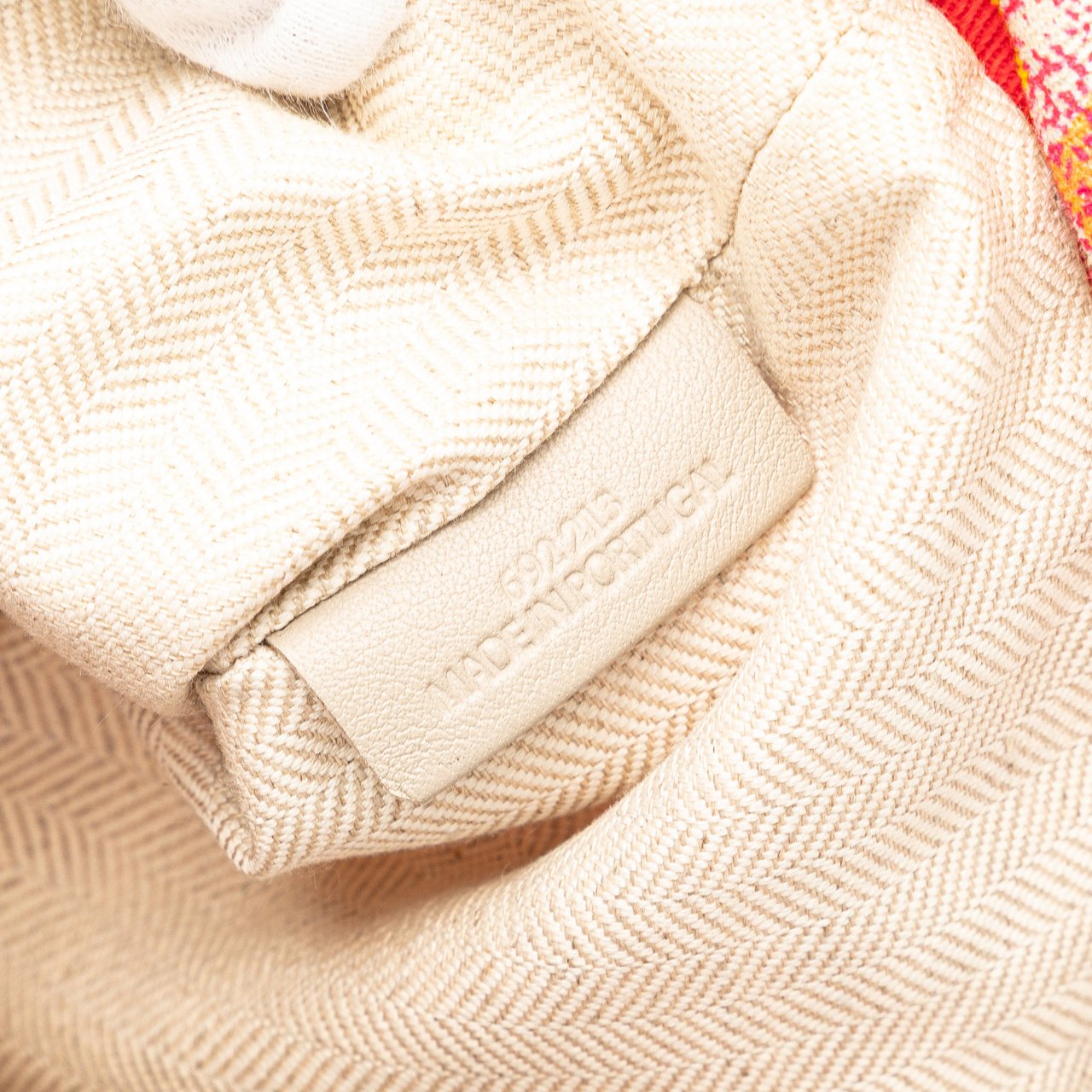 Loewe Paulas Ibiza Canvas Bottle Cap Print Drawstring Pouch Oranje