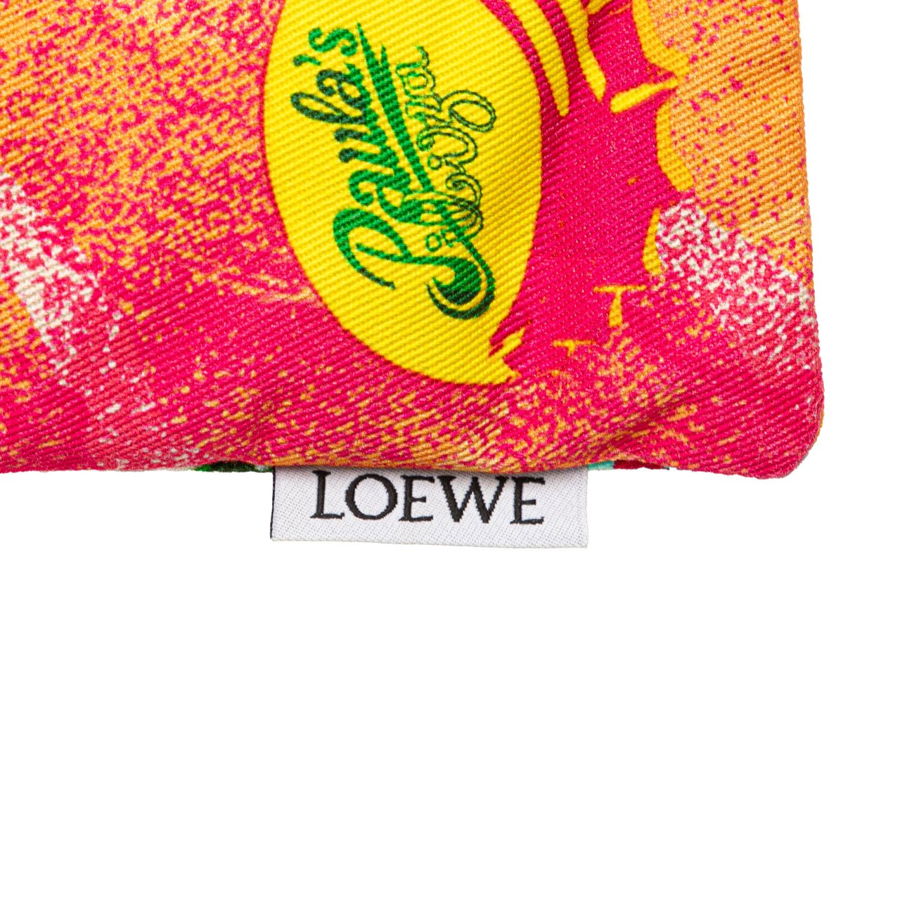 Loewe Paulas Ibiza Canvas Bottle Cap Print Drawstring Pouch Oranje