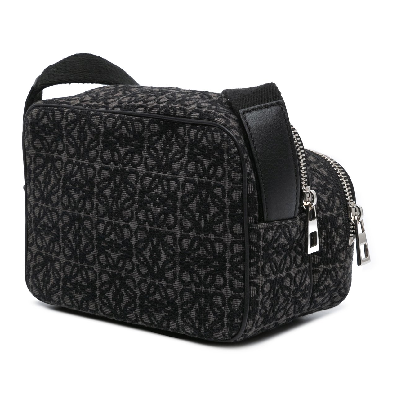 Loewe Mini Anagram Canvas Logo Camera Bag Zwart