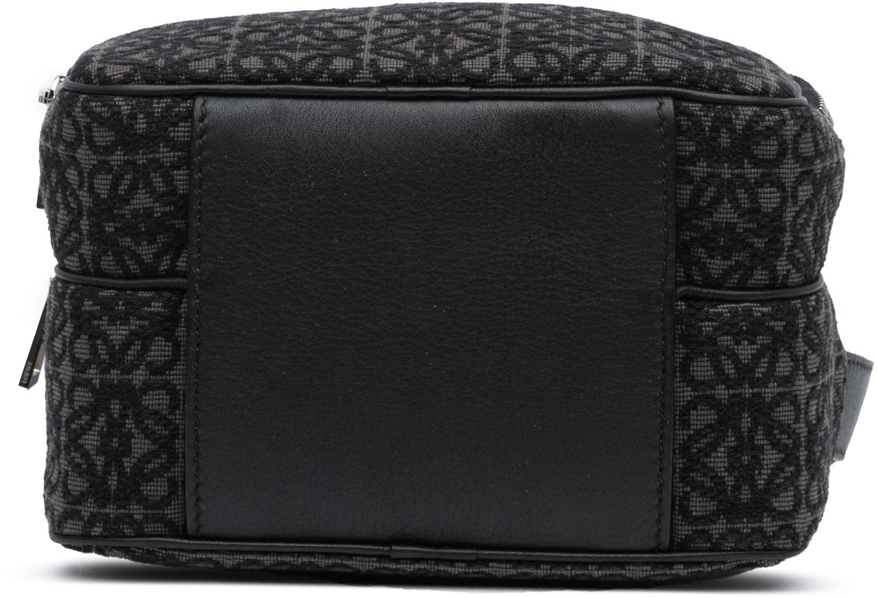 Loewe Mini Anagram Canvas Logo Camera Bag Zwart
