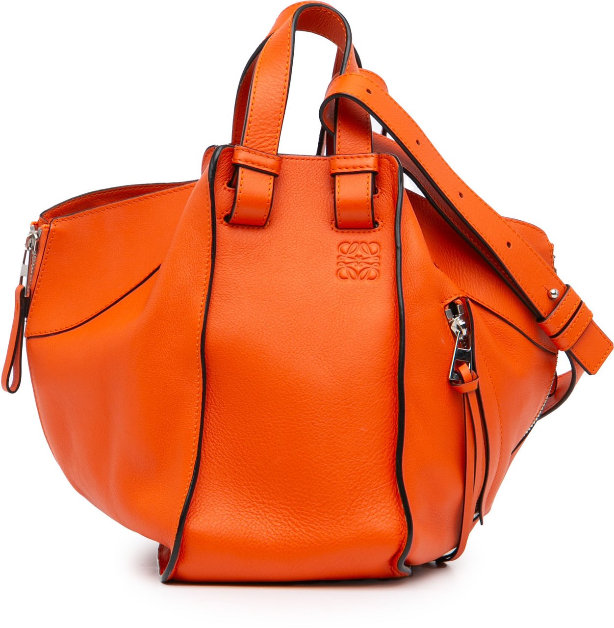 Loewe Small Leather Hammock Satchel Oranje