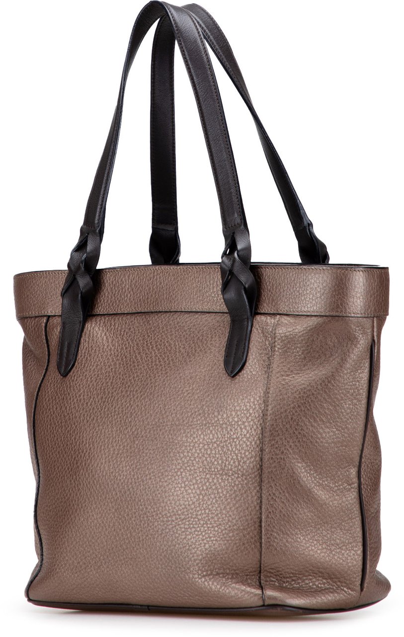 Loewe Anagram Leather Fusta Tote Bruin