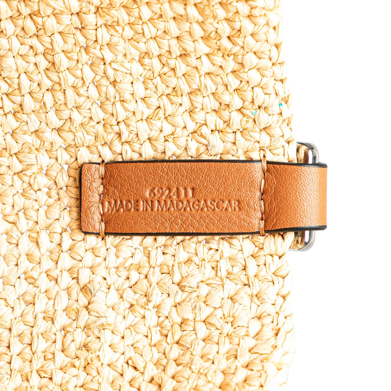Loewe Large Raffia Slit Satchel Bruin