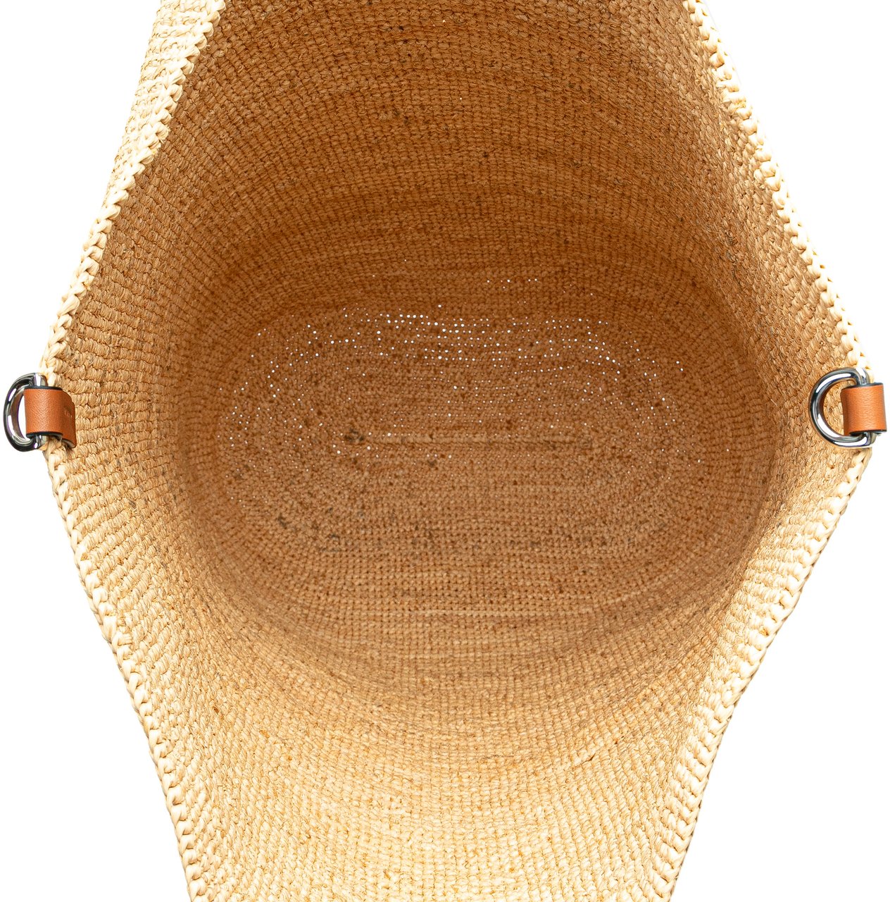 Loewe Large Raffia Slit Satchel Bruin