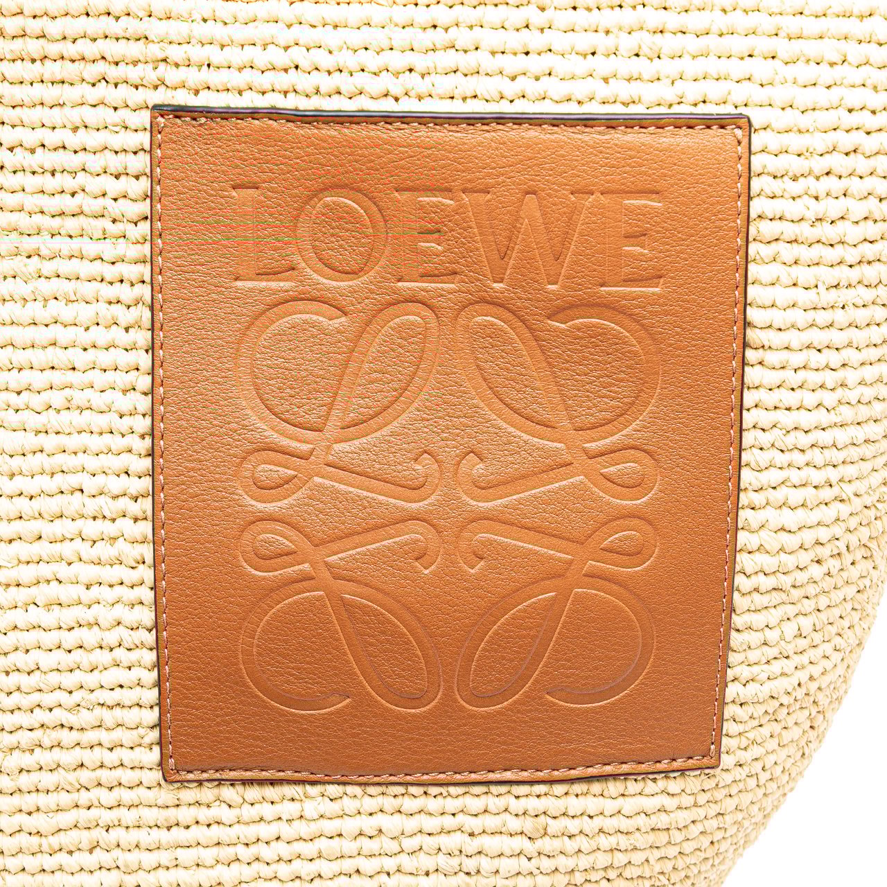 Loewe Large Raffia Slit Satchel Bruin