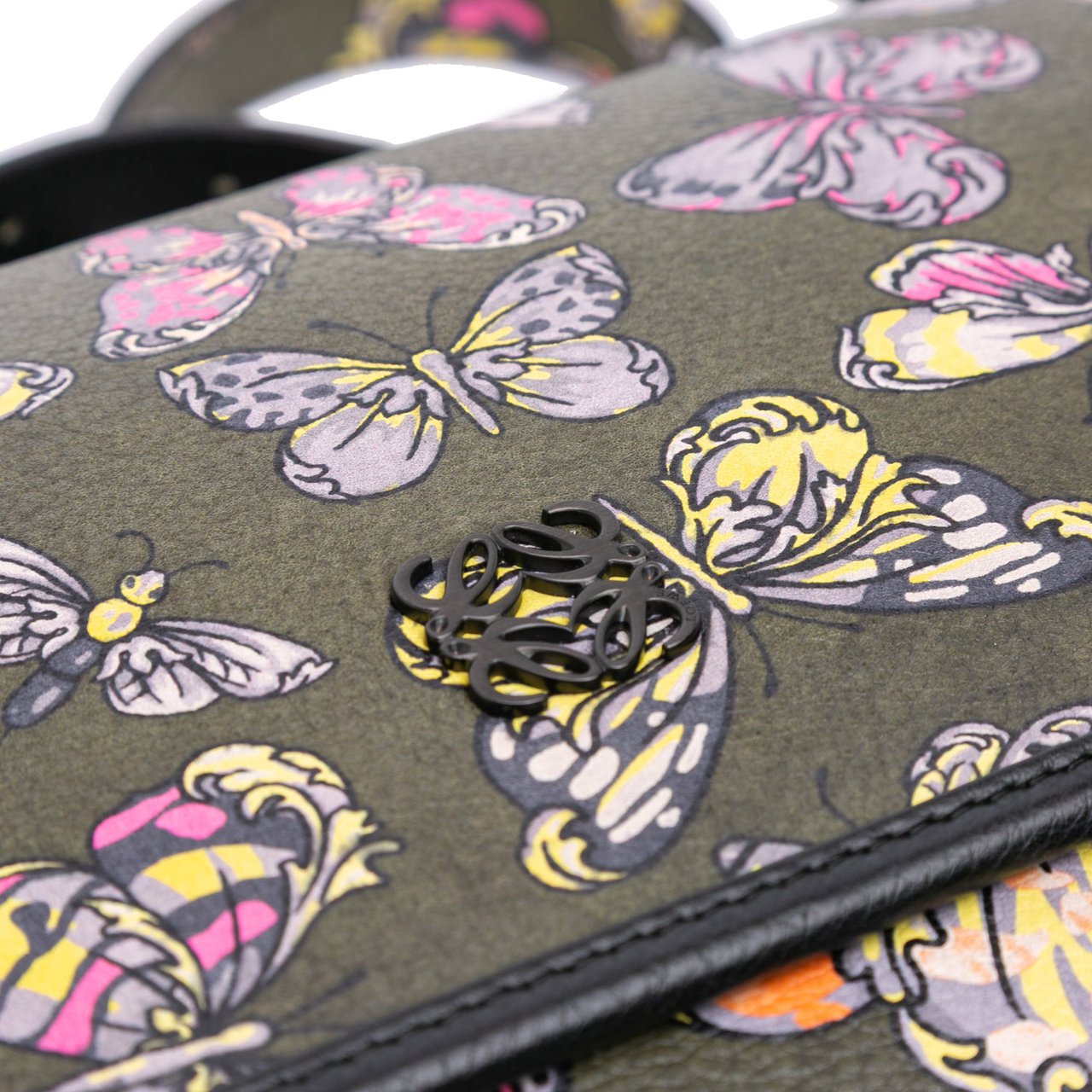 Loewe Tales of Spain Butterfly Printed Leather Anagram Crossbody Groen