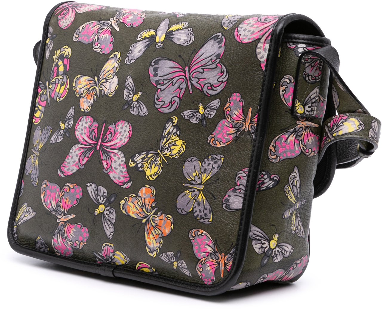 Loewe Tales of Spain Butterfly Printed Leather Anagram Crossbody Groen