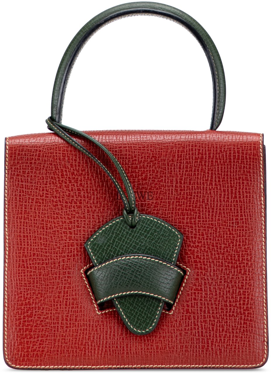 Loewe Textured Leather Barcelona Handbag Rood