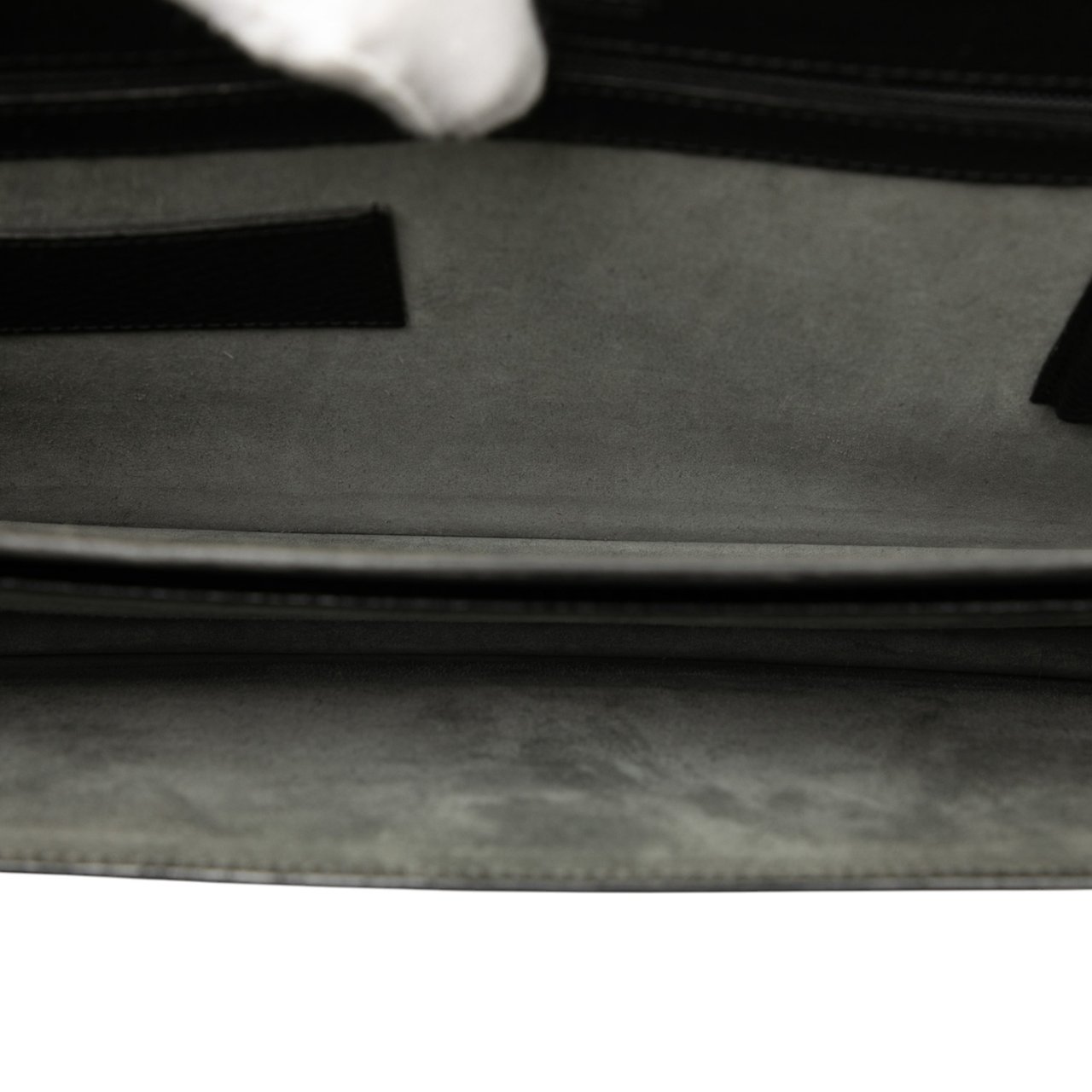 Loewe Leather Anagram Business Bag Zwart