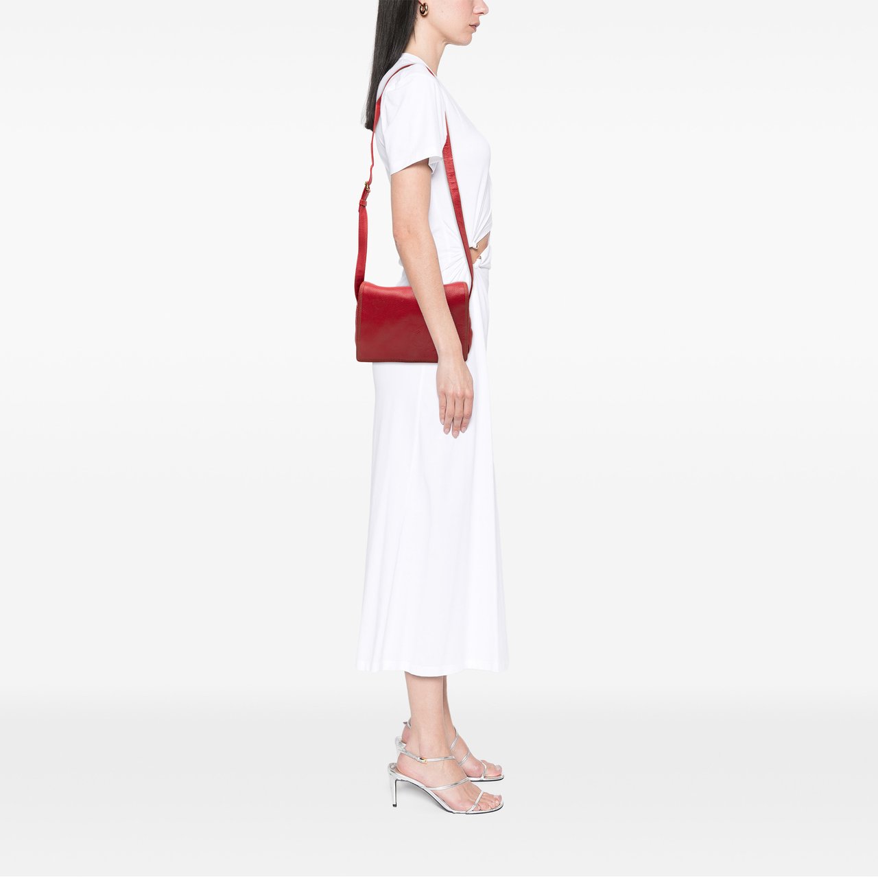 Loewe Leather Anagram Flap Crossbody Rood