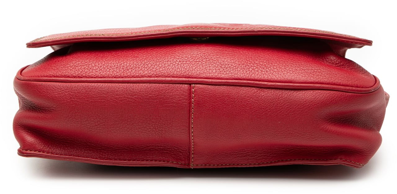 Loewe Leather Anagram Flap Crossbody Rood