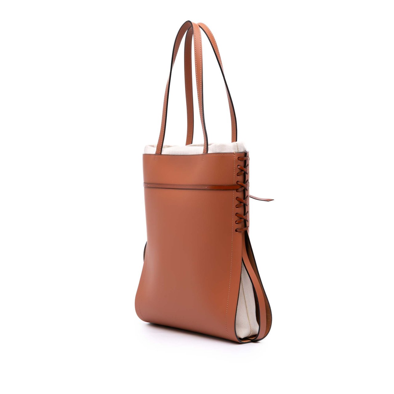 Loewe Leather Ikebana Tote Bruin