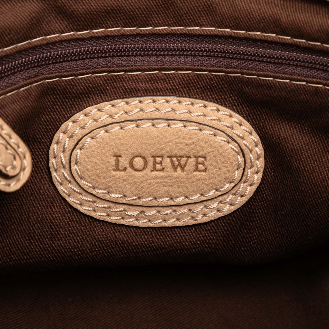 Loewe Nubuck Anagram Madrid Fringe Shoulder Bag Bruin