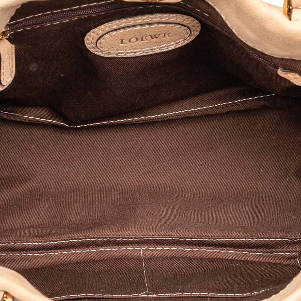 Loewe Nubuck Anagram Madrid Fringe Shoulder Bag Bruin